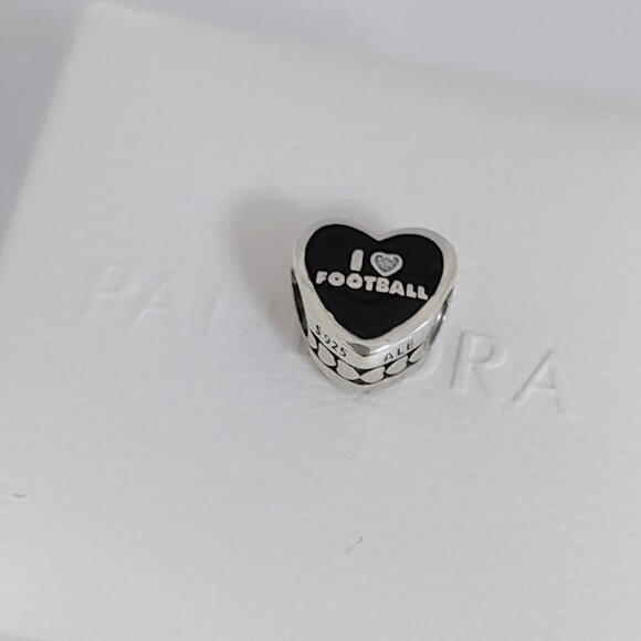 Pandora I LOVE Heart Football Las Vegas Heart Charm S925 Silver for Bracelet - Picture 6 of 8